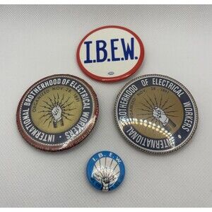 IBEW Brotherhood Electrical Workers Union Vintage Pin Pinback Lot